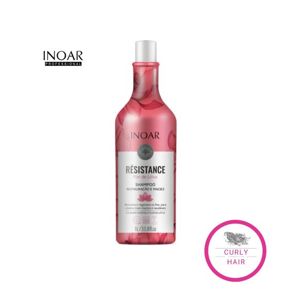 INOAR Resistance Flor de Lotus Shampoo - atjaunojošs šampūns matu spīdumam 1000 ml